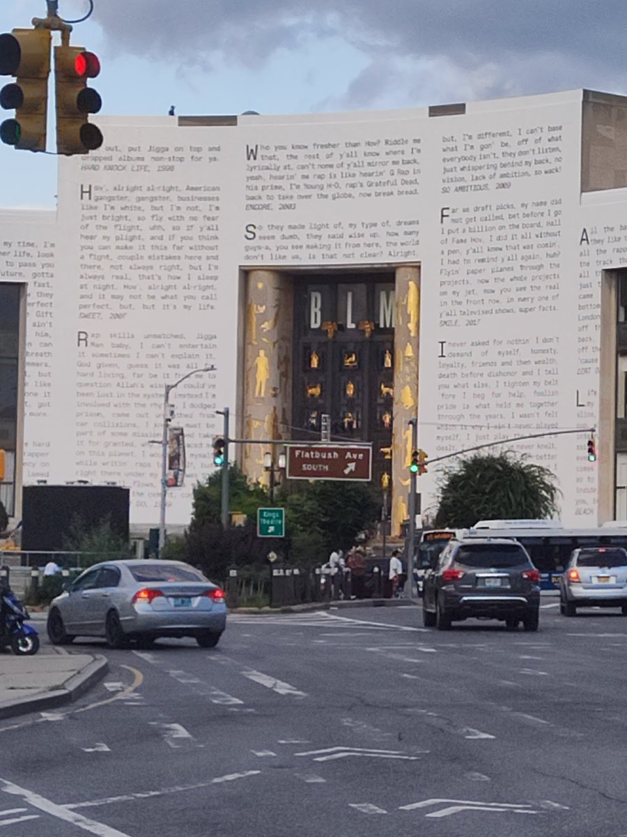 No one told me the library at Grand Army Plaza is covered with lyrics from Jay-Z hits!