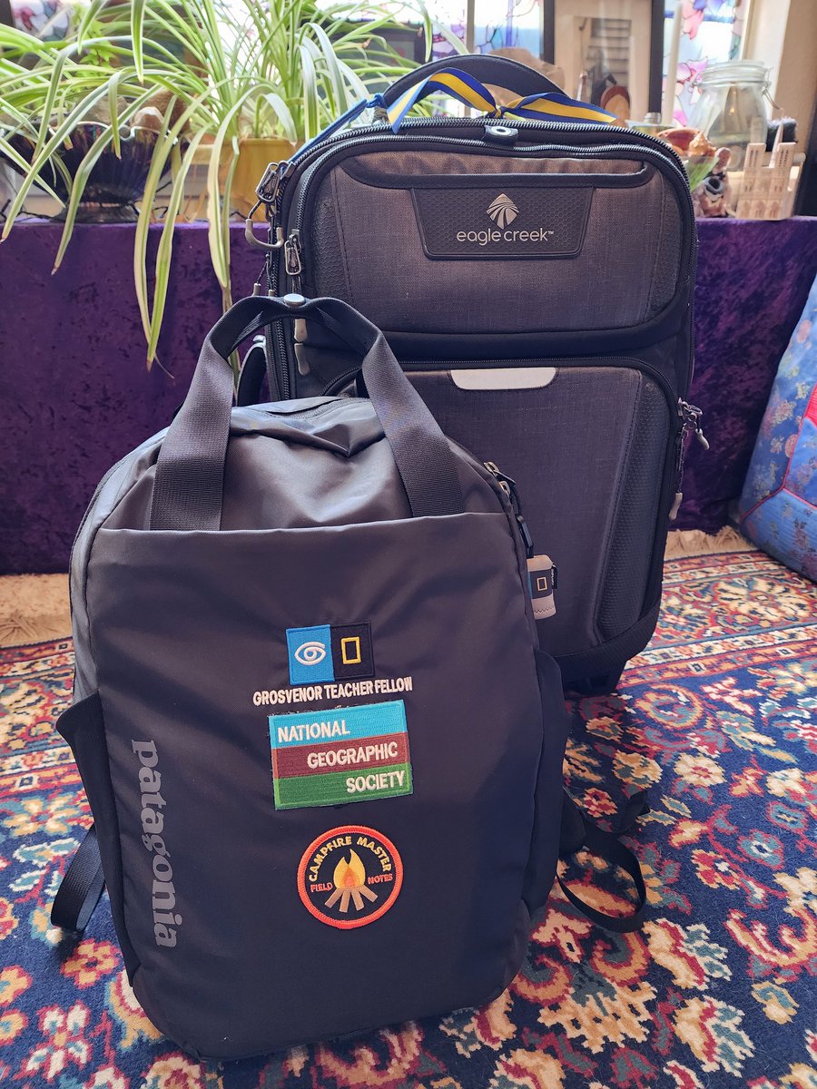 All packed & ready to go for my #GrosvenorTeacherFellowship. Beyond grateful to @LindbladExp & @NatGeoEducation for this opportunity! Excited to share w/ @Sinclair_ES & @SinclairPTO! Follow along here & on IG: instagram.com/tortoise_finch… #whereiexplore #2023GTF #EducatorExplorer