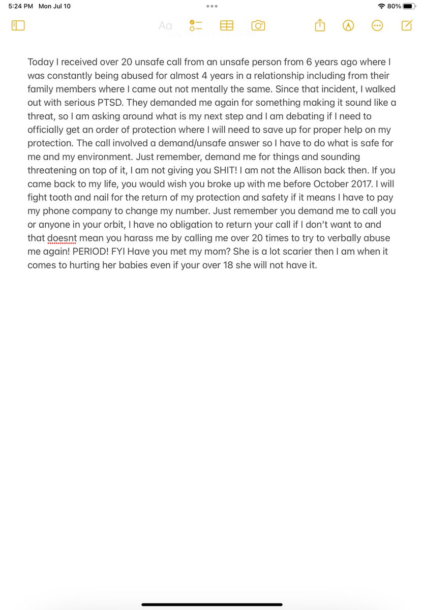AllisonMH93's tweet photo. Wish me luck on this journey. I will be fighting tooth and nail to feel safe again in my own home and cell phone. #enddatingviolence #endabuse https://t.co/1xUoccZ6fi