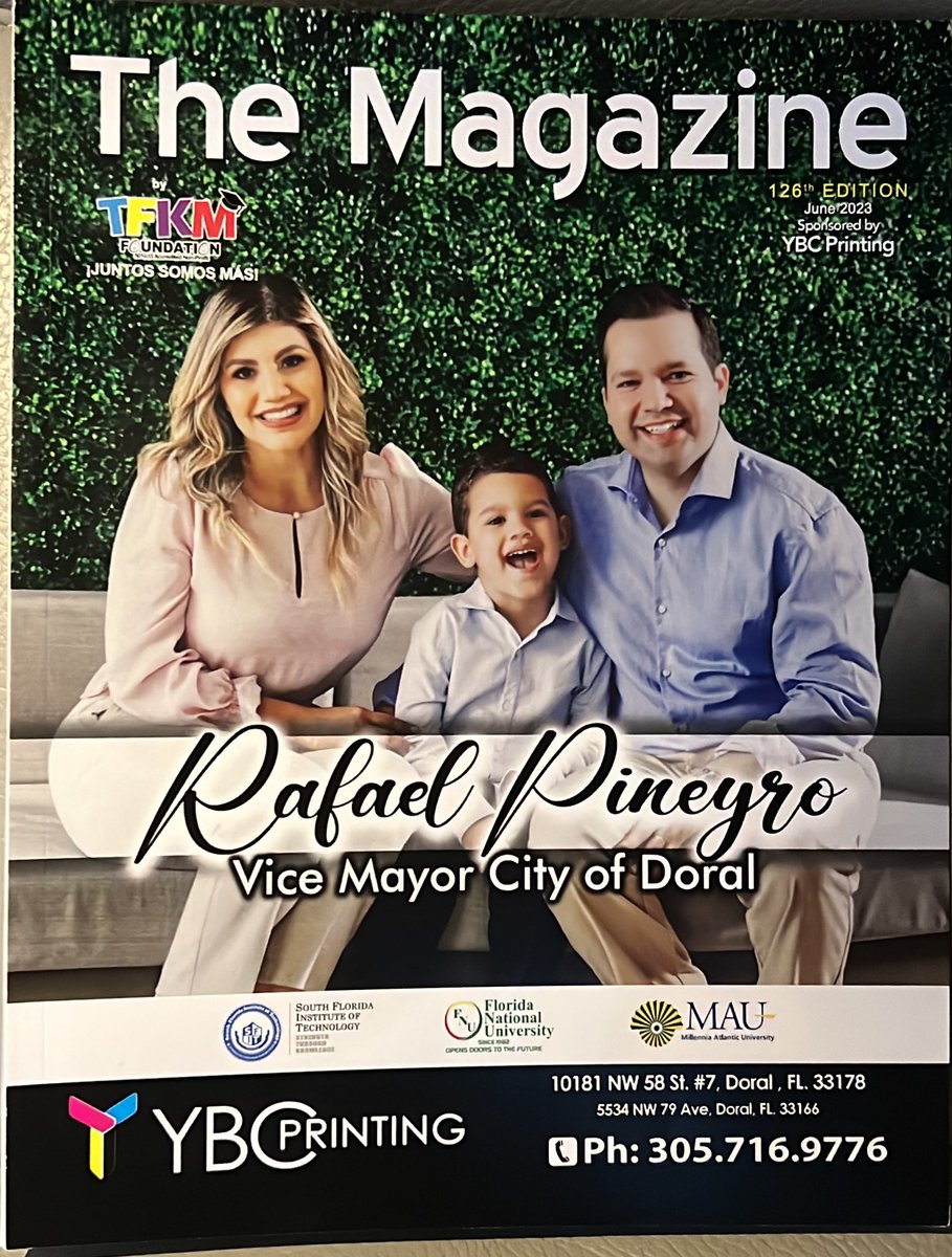 Rafaelpineyro's tweet image. Muchas gracias a TFKM foundation  por esta portada de “The Magazine”

Thank you @tfkmfoundation for featuring me and my family on the cover of  #TheMagazine