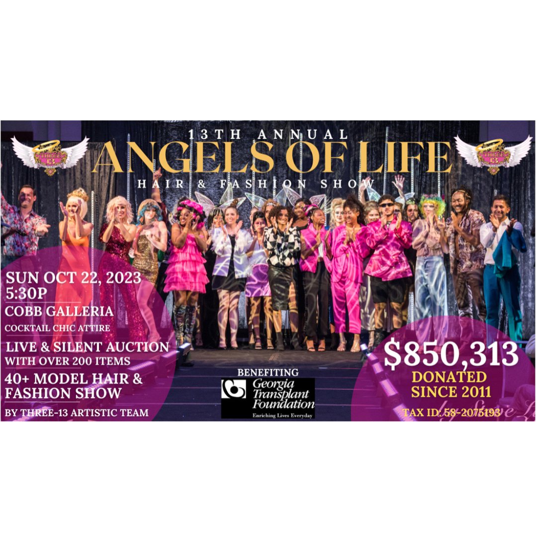 Our 13th Annual Angels of Life is Sunday, October 22nd, at the Cobb Galleria. We have a goal of $150,000 to reach our ONE MILLION total donation mark! We are looking for your help to make this the BEST year yet!