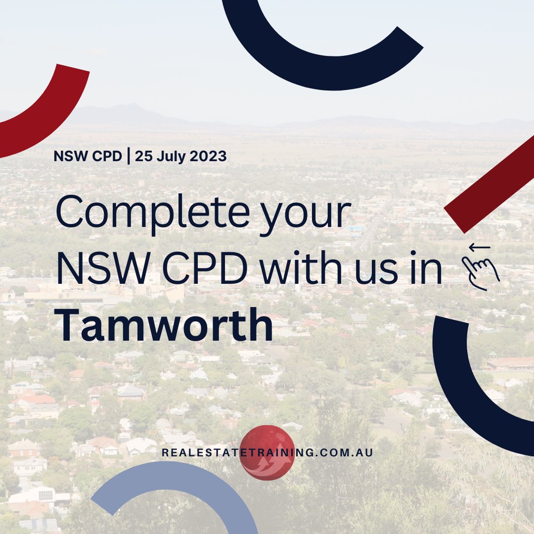AustralianRETC's tweet photo. TAMWORTH NSW CPD 📣

🏠 Real estate topics | $199 (morning session).

🚜 Real estate and stock and station topics | $245 (morning and afternoon sessions).

📅 25 July 2023. Visit our website for more information or to enrol!

#facetofaceclasses #nswcpd #tamworth #nswrealestate https://t.co/Ll1Kga4pAx