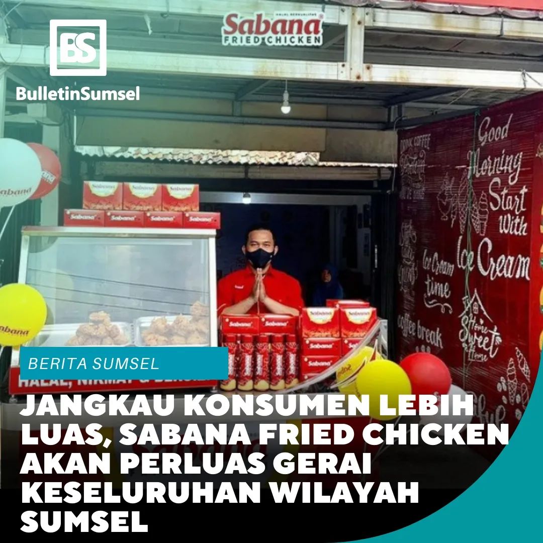 BuletinSumsel's tweet photo. https://t.co/vfv3zFkhpx – Demi menjangkau konsumennya lebih dekat, juga menebarkan kebaikan dalam rangka menutrisi Indonesia, Sabana Fried Chicken terus berupaya untuk menjangkau dan meratakan penetrasi pasarnya ke berbagai wilayah di Indonesia termasuk Sumatera Selatan. #sabana https://t.co/Y1ENpfCC2C