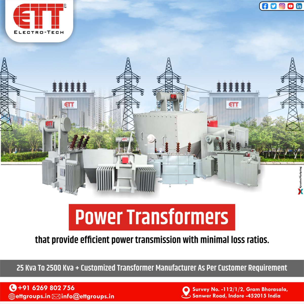 ElectroTechTra1's tweet image. Efficient and reliable power transmission for your business.

ettgroups.in
contact now :- 6269802756
#ELECTROTECH #MPEBIndore #MSEDCL #grid
#powertransformer #technology
#power #powerdistribution
#customtransformers#