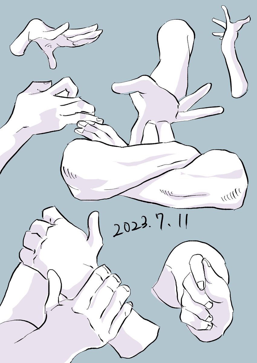 #74
引き続き、動画を見ながら線を描いてみると、速度を上げるには形を記号で追いながら描くことが必要だとわかる。
手の方は腕も入れて描いてみる。
#ジェスドロ #手 https://t.co/A5JmmobE33