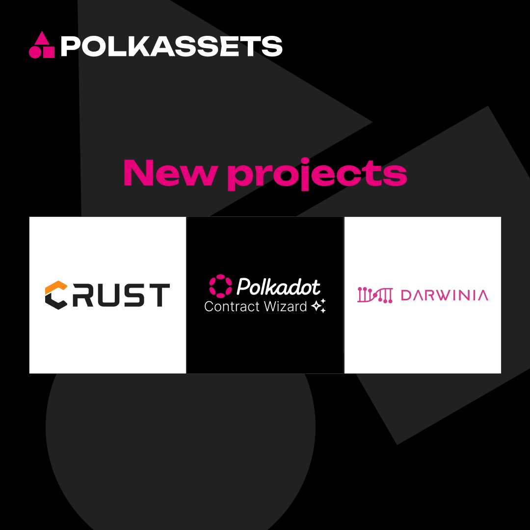🟥🔴 NEW ASSETS ADDED 🔴🟥 

1. <a href="/CrustNetwork/">Crust Network</a> 
2. Polkadot Contract Wizard
3. <a href="/DarwiniaNetwork/">Darwinia</a> 

polkassets.com

#polkadot #dotsama
