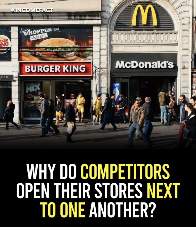 Marketing_Nerd_'s tweet image. The Reason Competitors Open Stores Next To Each Other…
 
- A Great Business Lesson -