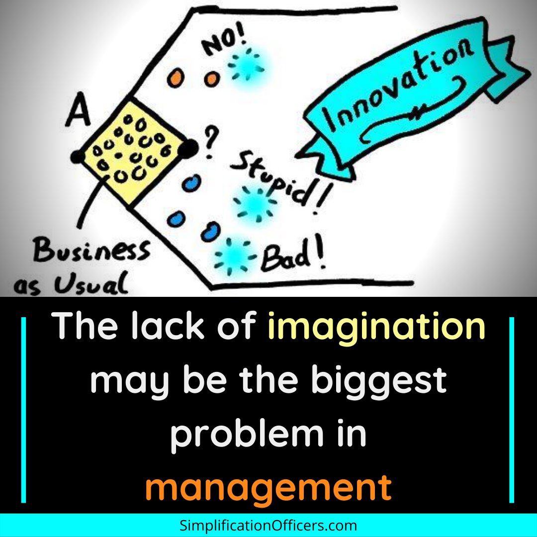 JurgenLACoach's tweet image. The lack of imagination may be the biggest problem in management. 🚀💭 
Too many managers out there are limited by their own beliefs of what can and can not be done.

#OrganizationalDesign #Imagination #Innovation