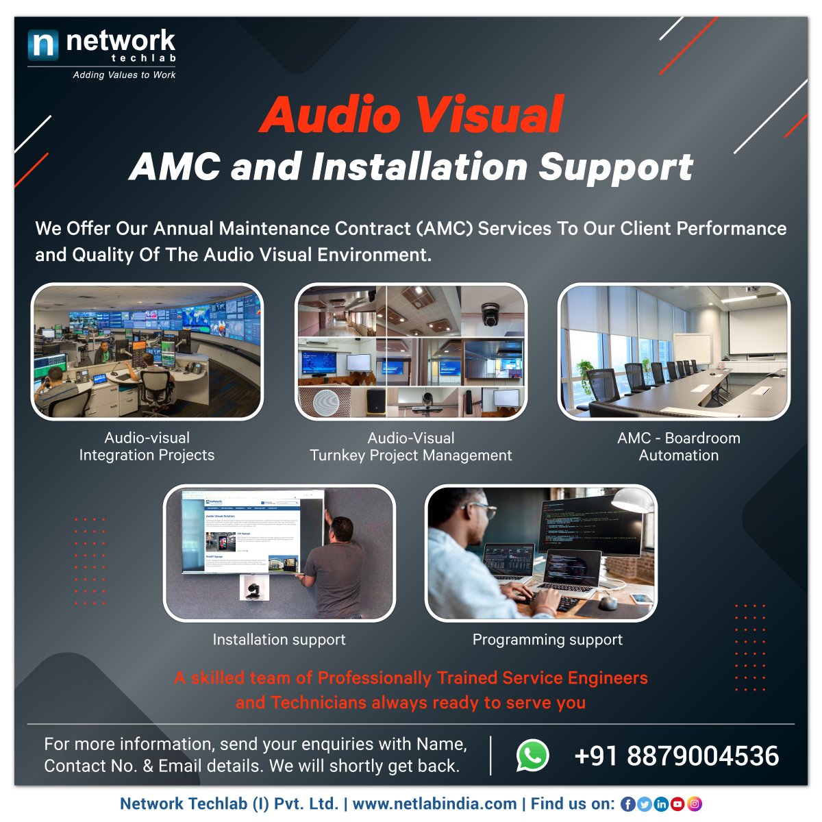 TechlabNetwork's tweet image. Experience Seamless Performance: Optimize Your Audio Video Setup with our AMC Service. 

#ntipl #audiovideo #amcservice #serviceprovider #installation #seamlessperformance
