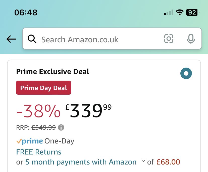 PlentyPhil's tweet photo. This @AmazonUK #PrimeDay2023 deal on the TPLink XE75 pro is, like many others, misleading. Yesterday this item was £369, not £549. The discount is certainly not 38% https://t.co/tOxdayhxYk