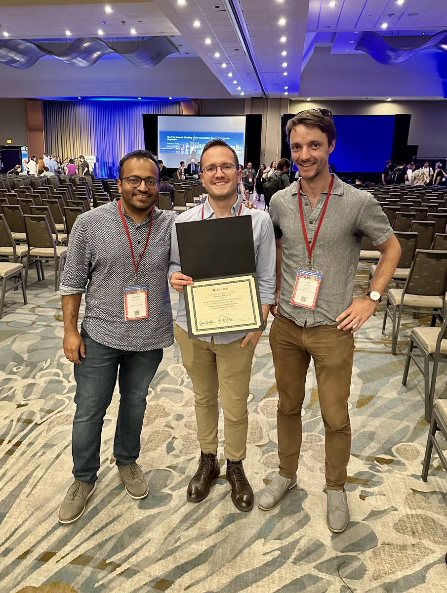 Our paper on analyzing language modeling acceptability judgments with systematically manipulated contexts was recognized as an outstanding paper—thanks so much to the reviewers and the best paper award committee!