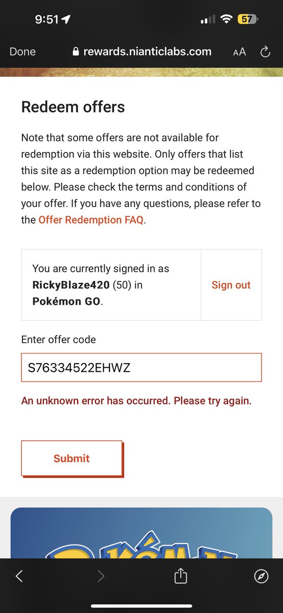 420RickyBlaze's tweet photo. @PokemonGoApp @NianticHelp It wont let me add any codes, how do I fix this?! https://t.co/TWh3nmAKKM