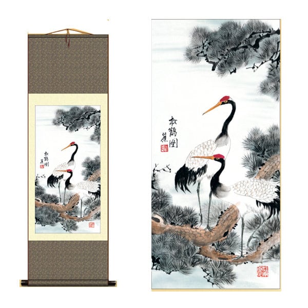 HMWISH1's tweet photo. Handmade silk paintings, crane themed scroll paintings, Chinese painting style wall paintings https://t.co/kdWvAgYWYZ