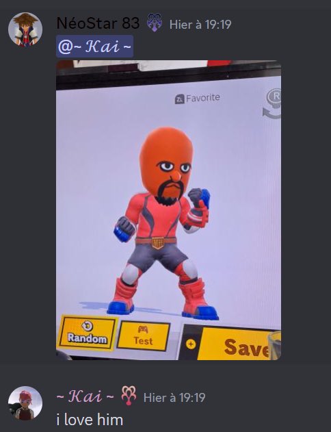 Master_Ar1's tweet image. Proof Kai likes Matt from wii sports