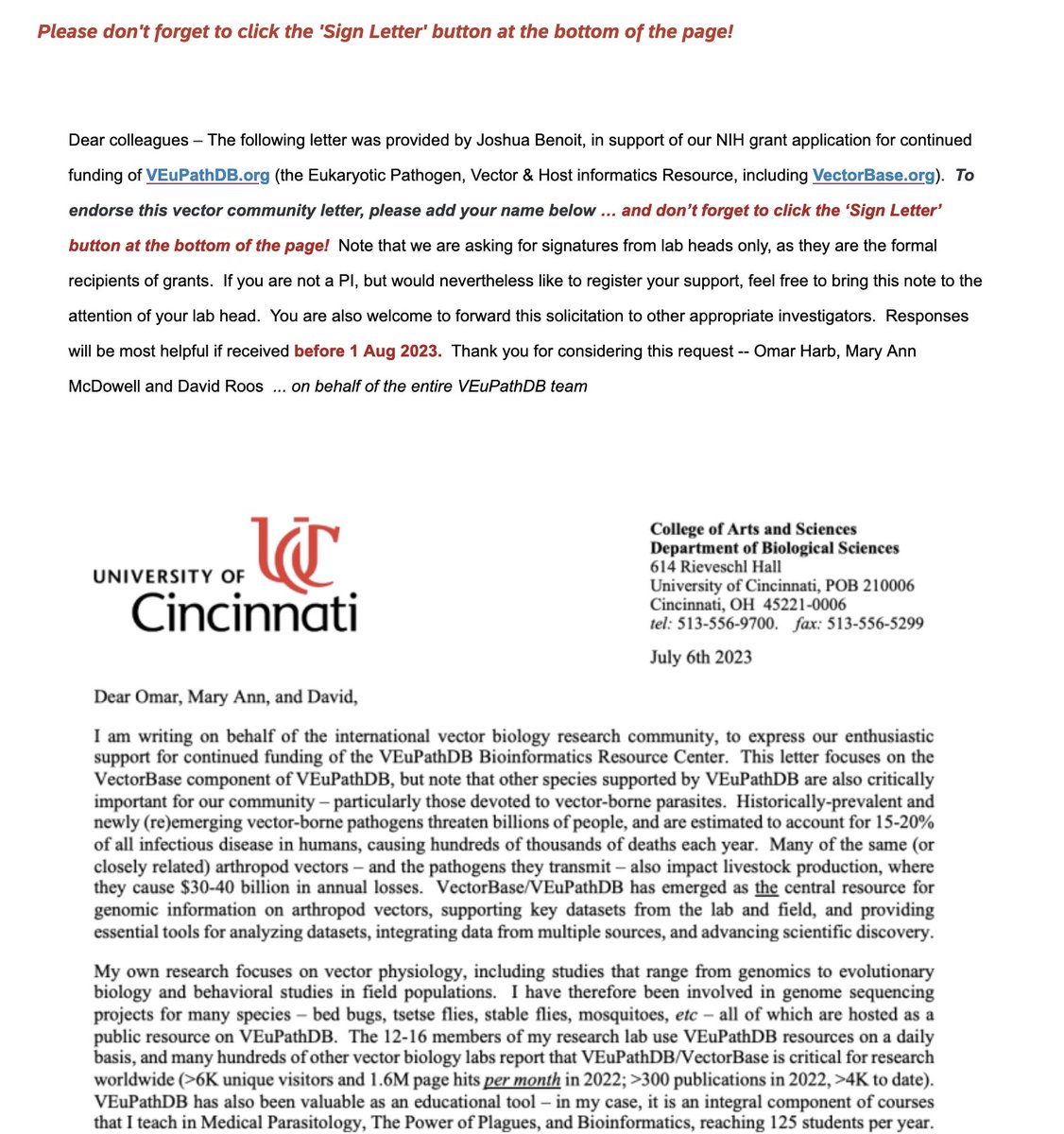 Vector PIs, support our next grant application so we can continue providing you support through #VectorBase Add your name to the support letter here:
upenn.co1.qualtrics.com/jfe/form/SV_9p…