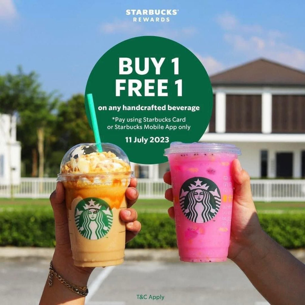 zafranmustafa's tweet photo. So today I would like to belanja air Starbucks, since ada offer Buy 1 Free 1! ✨

RT my pinned tweet. 
Follow me and RT this.

Petang ni, I will choose 2x lucky winners. All the best! https://t.co/39DHNIqDtz