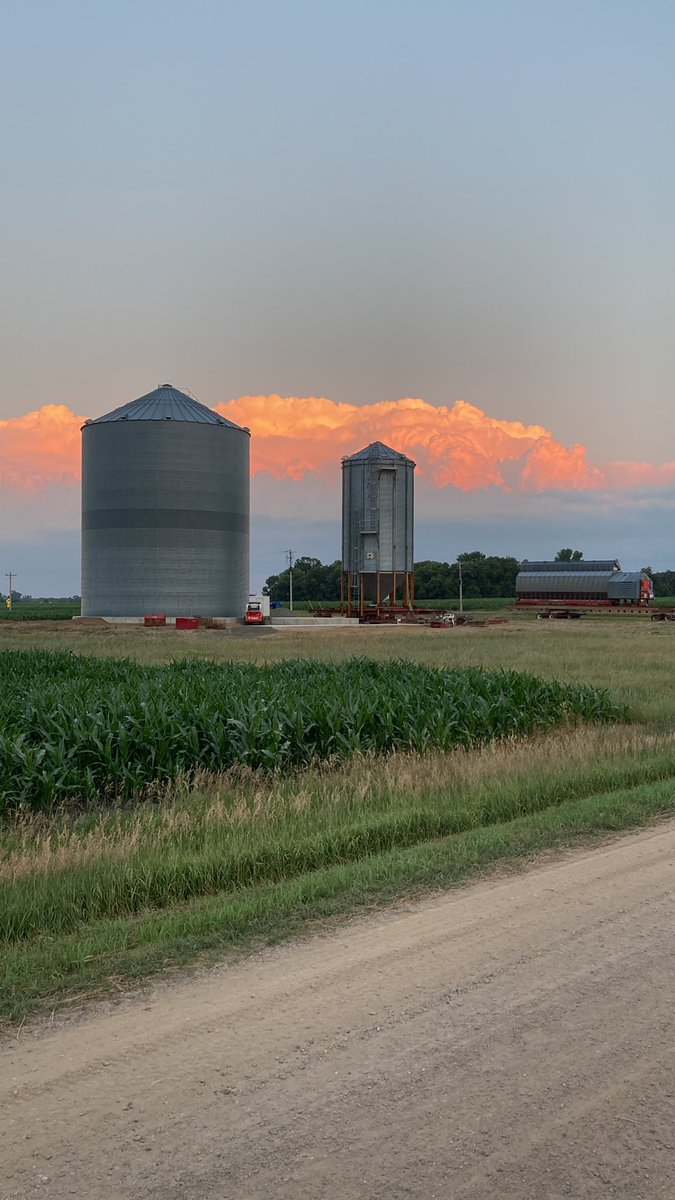 Big bin is anchored. The hopper is ready to roll on and the dryer will be driven on tomorrow