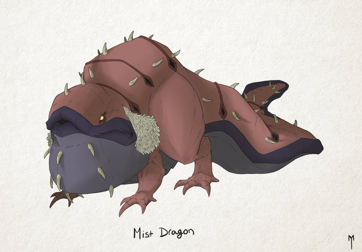 A sketch of a Mist dragon. Been having a bad case of artist block. So trying to force my way through it.