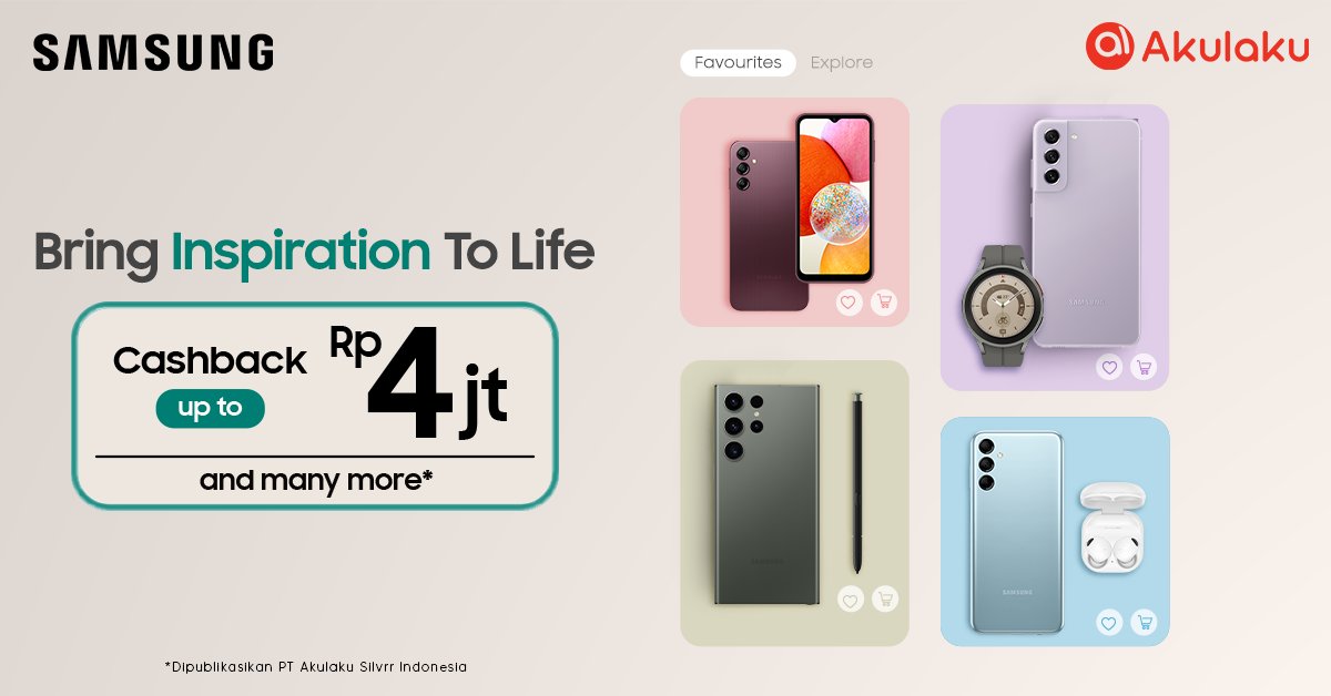 akulakuID's tweet photo. Pengen beli HP?
Sini merapat dulu~
Kapan lagi coba beli smartphone dapet CASHBACK UP TO 4 JUTA😱🔥
Langsung serbu >> https://t.co/V5d20gYIB4
#PromoSamsung #SamsungBrandDay #GilaDiskon #PromoSeru #AkulakuIndonesia https://t.co/JIBSX4g2zj