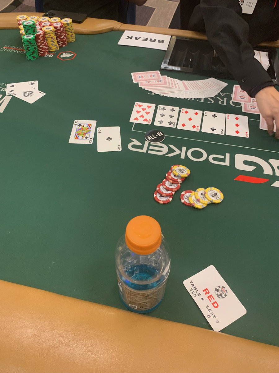 CCGpoker's tweet photo. Team CCG update from the Main Event:
The last member of Team CCG made his way to Day 4 with 9 big blinds and ten players to go until the money bubble burst. John fought hard and made the money early on day four only to bust with AcQc VS As4s all in pre-flop. #ccgpoker #teamccg https://t.co/CdWrQyqJTS