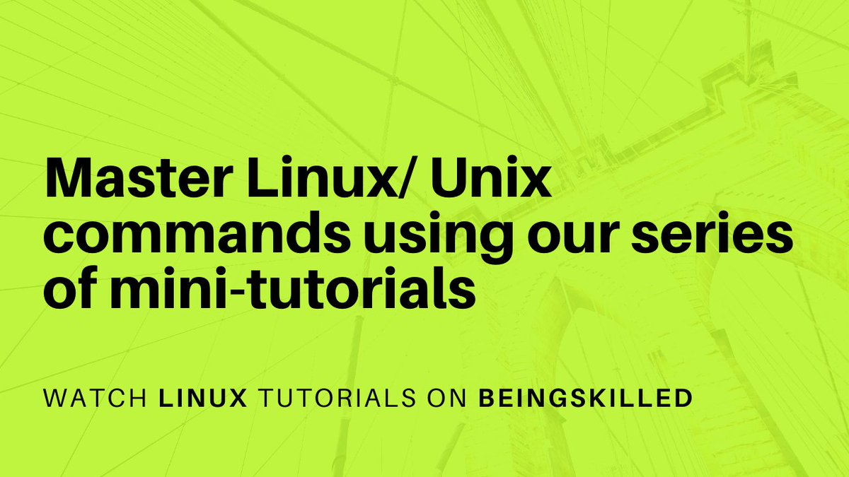 beingskilled's tweet image. Master Linux/ Unix commands using our series of mini-tutorials - buff.ly/44zOwrK
#Linux #Unix #TechTutorials #Tutorials