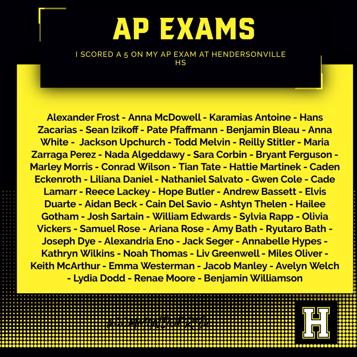 One of the best days of the year when we celebrate our AP students scoring a 5 on their AP Exam.  Congratulations to the following students. #commandopride