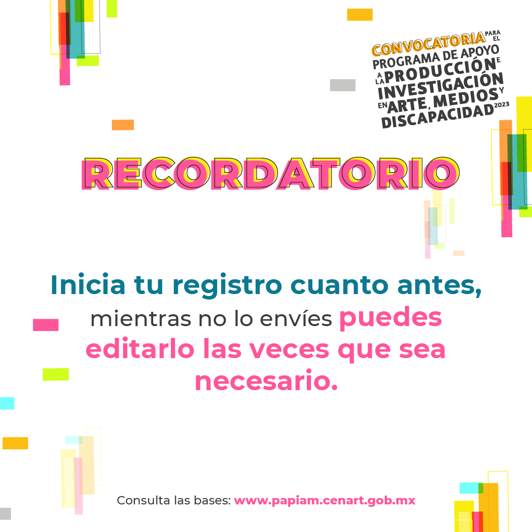 cmm_cenart's tweet photo. ⏳ ¡Que no te agarren las prisas!
👉🏽 La convocatoria de #PAPIAMD cierra el próximo 21 de julio. Puedes iniciar tu registro y guardar tus avances en la plataforma para continuar después.
Bases y registro: https://t.co/Vn1gS3Twwg https://t.co/88cwzzCD5b