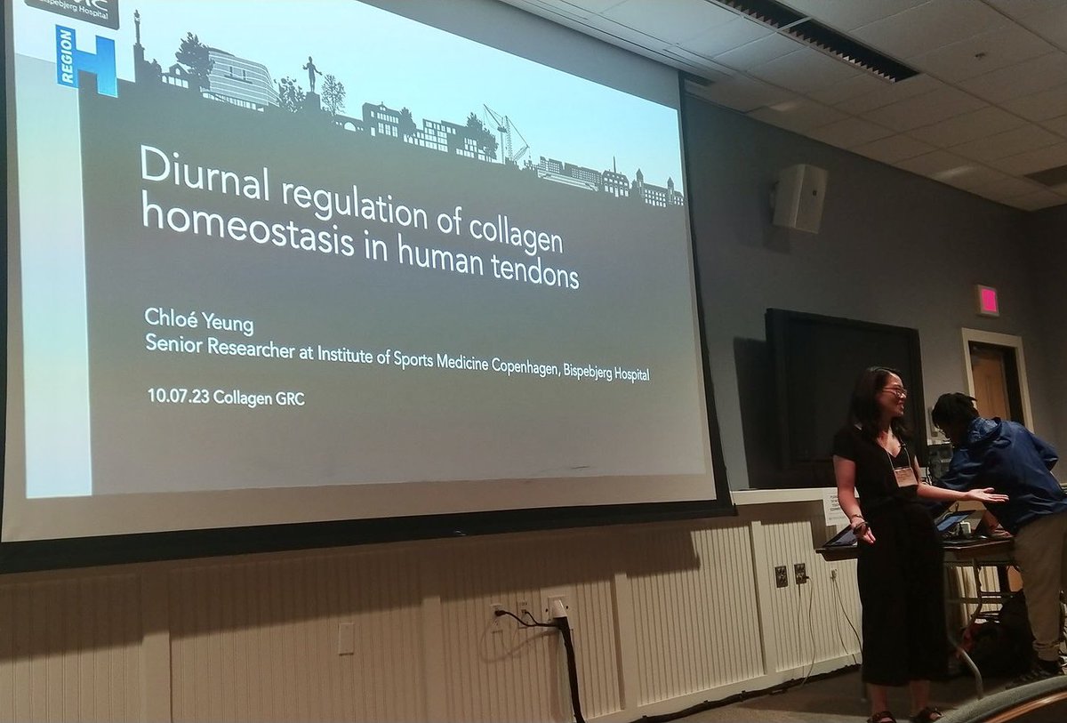 Institute of Sports Medicine Copenhagen (@ismcopenhagen) on Twitter photo Senior researcher Chloé Yeung from the tendon group presents what’s known about the role of the tendon circadian clock in the regulation of collagen in mouse and human tendons at the #CollagenGRC2023
<a href="/ccstorytime/">Chloé Yeung</a> Senior researcher Chloé Yeung from the tendon group presents what’s known about the role of the tendon circadian clock in the regulation of collagen in mouse and human tendons at the #CollagenGRC2023
<a href="/ccstorytime/">Chloé Yeung</a>