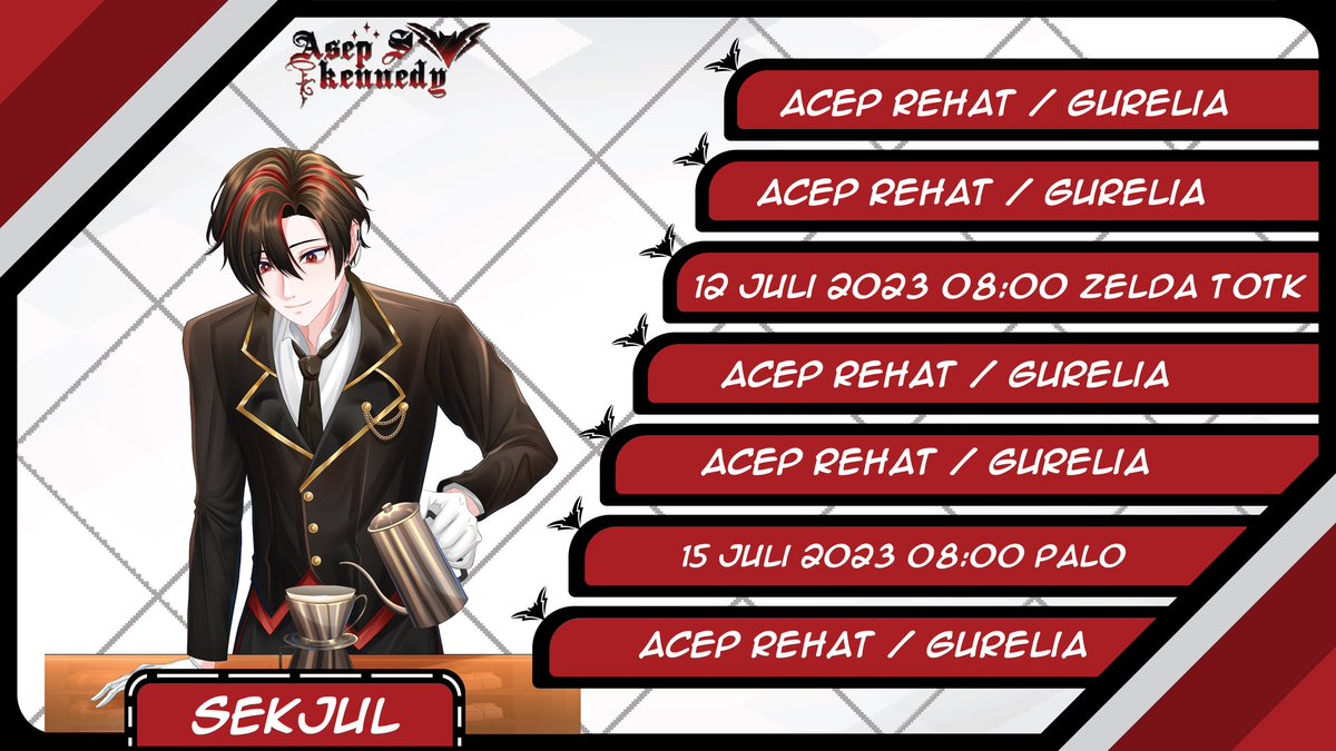 AsepSKennedy's tweet photo. Skejul minggu ini!!!
#ASKennedy - General
#Artcep - Fanart
#AcepNgelive - Live
#SKenntod - Nsfw
#Codotnews / Cepnews - Berita
#Cepme - Meme
#Talkwithacep - Curhatan
#Asedot - Fanbase https://t.co/RLXxWtsSG7