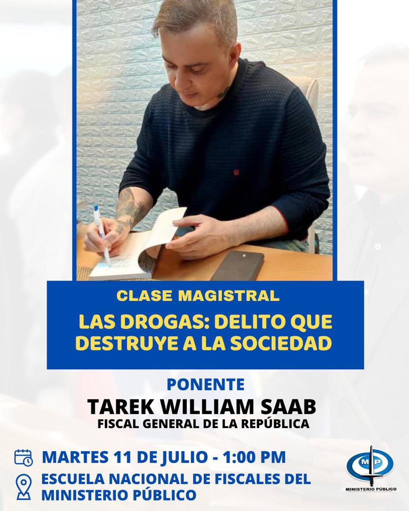 #TRABAJO… este martes a la 1pm #dictaremos la #CLASE MAGISTRAL
LAS DROGAS: DELITO QUE DESTRUYE A LA SOCIEDAD:  dicho evento lo realizaremos en la sede de la ESCUELA NACIONAL DE FISCALES DEL <a href="/MinpublicoVEN/">Ministerio Público venezolano</a>