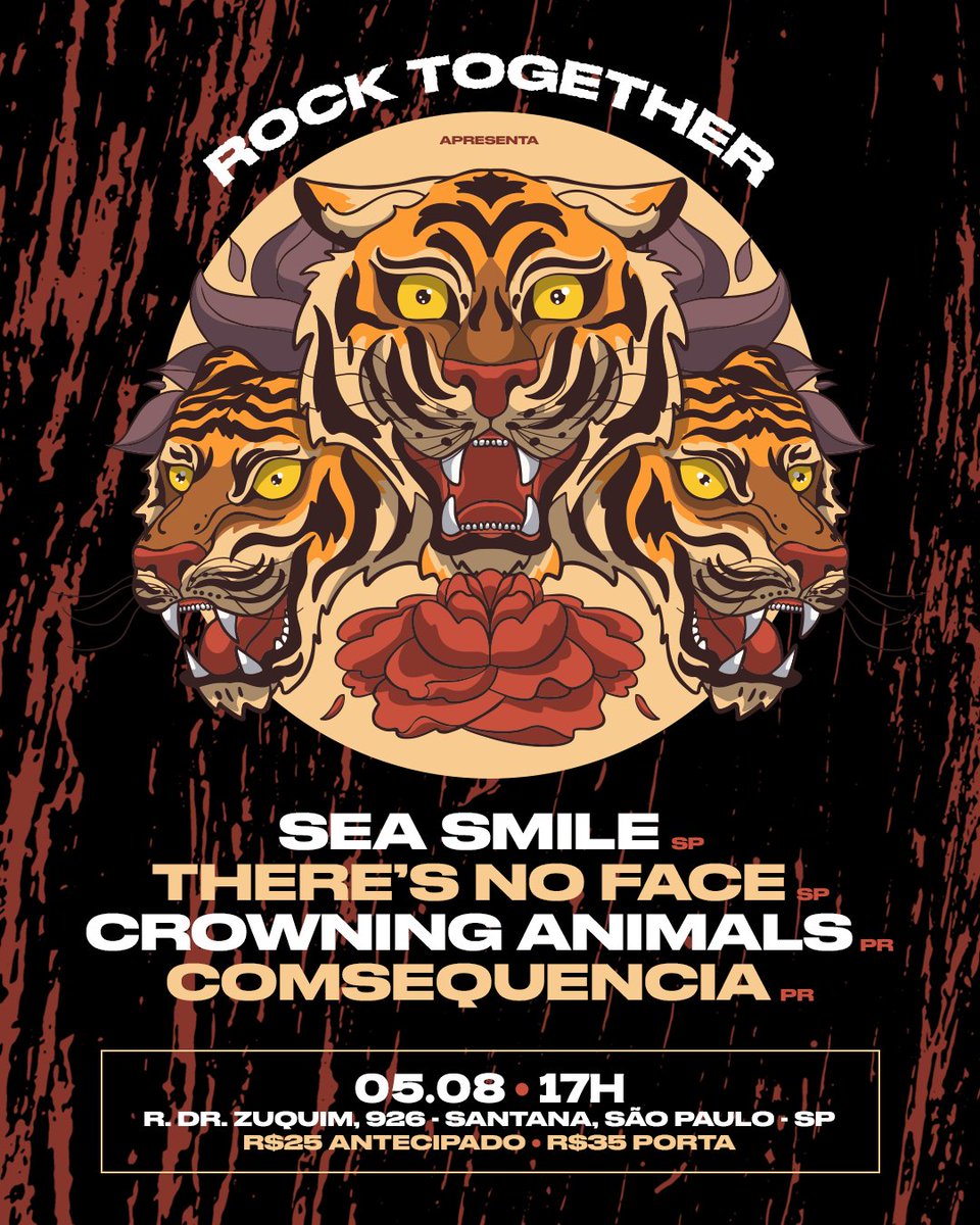 seasmilerock's tweet photo. Pra quem já estava com saudades, já temos mais um show na área!

Anota aí que dia 05.08, estaremos na Rock Together, Santana - SP, com essa galera @theresnofaceoficial , @crowninganimals e @comsequencia.

Compre seu ingresso pelo link:https://t.co/2c7r3cT5BX https://t.co/tJLkF1pSAm