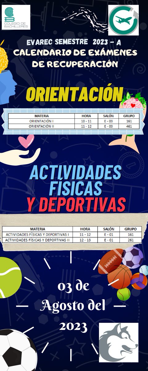 Plantel_10_CB's tweet photo. Les compartimos la programación de exámenes por academia para EVAREC 2023A.
Las inscripciones se llevarán a cabo UNICAMENTE mañana martes 11 y miércoles 12 de julio.
#REGULARIZATE #somosplantel10 #SomosLobosGrises #SomosBachilleres https://t.co/tQSSJzms8m