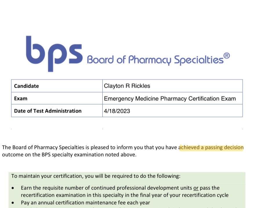 RyanRickles's tweet photo. Officially a board certified EM pharmacist #BCEMP https://t.co/OpSdKYBKtB