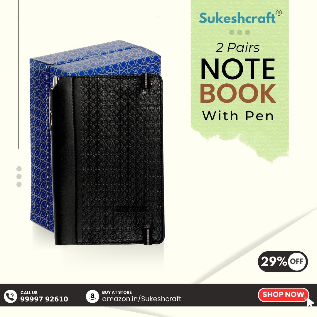 sukeshcraft's tweet image. Sukeshcraft PU Wiro 2 sets 𝐍𝐨𝐭𝐞 𝐁𝐨𝐨𝐤 𝐖𝐢𝐭𝐡 𝐏𝐞𝐧 (Soft Black)

𝗕𝘂𝘆 𝘁𝗵𝗶𝘀 𝗽𝗿𝗼𝗱𝘂𝗰𝘁 amz.run/6rJR

--
#PenNoteBook #Wirenotebook #Sukeshcraft #ClassicNotebook #OfficeStationary #Sukescarftproducts  #amazon #Onlineshopping
