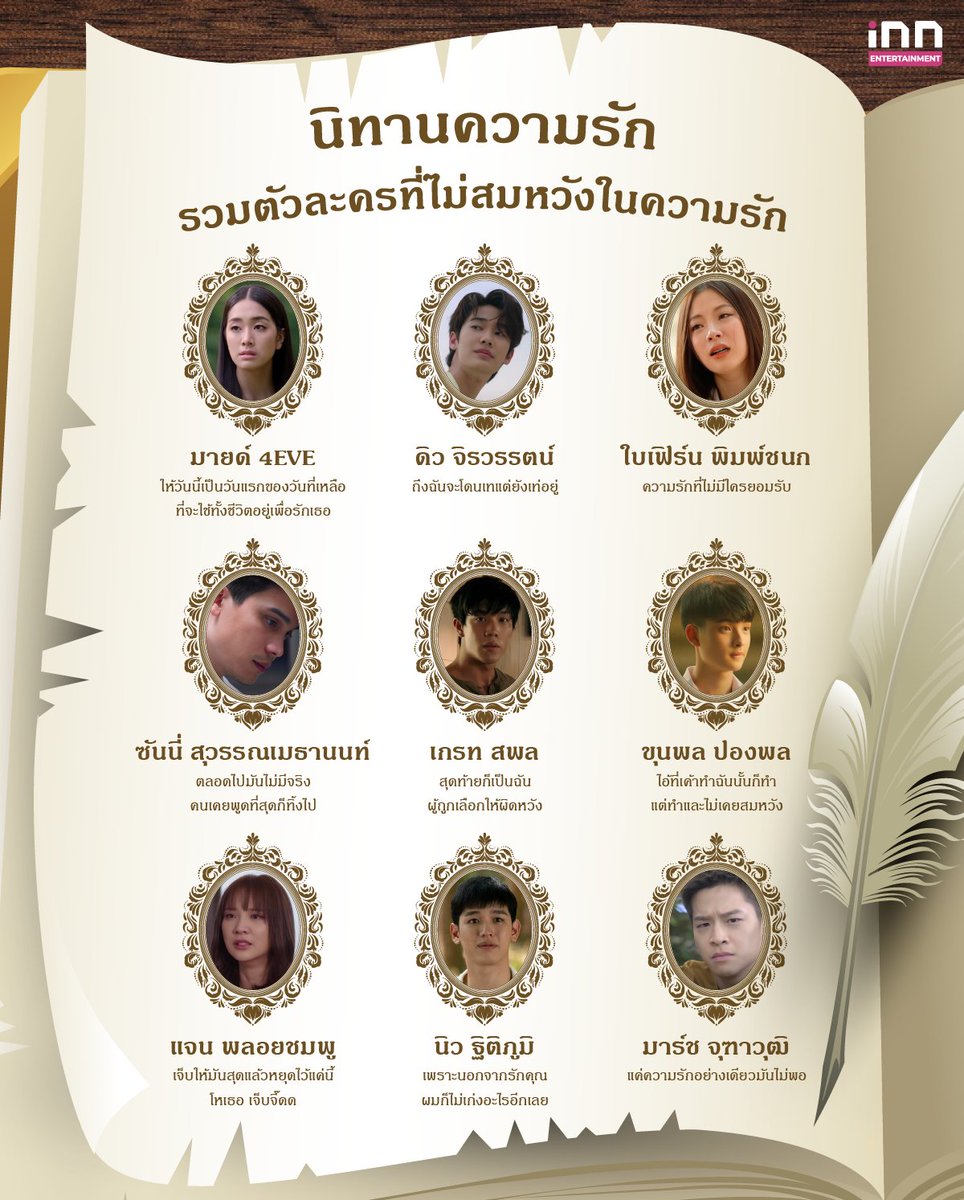 INNNEWS's tweet photo. 🥺ความรักของเราวันนี้มันเลือนลาง กลายเป็นแค่ภาพทรงจำ พาทุกคนมาชม ตัวละครที่ไม่สมหวังในความรักกัน
https://t.co/ZoNZJ3tGcf
#iNNNews #Mind4EVE #dew_jsu #ใบเฟิร์นพิมพ์ชนก #ซันนี่สุวรรณเมธานนท์ #GreatSapol #KHUNPOL #JANHAE #Newwiee #มาร์ชจุฑาวุฒิ https://t.co/yU3IkNylLg