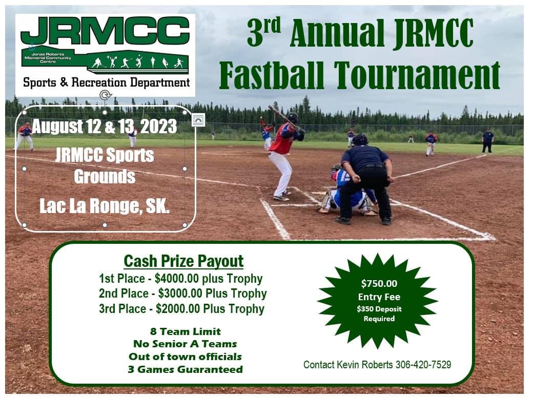 3rd Annual JRMCC Fastball Tournament, see poster for details!