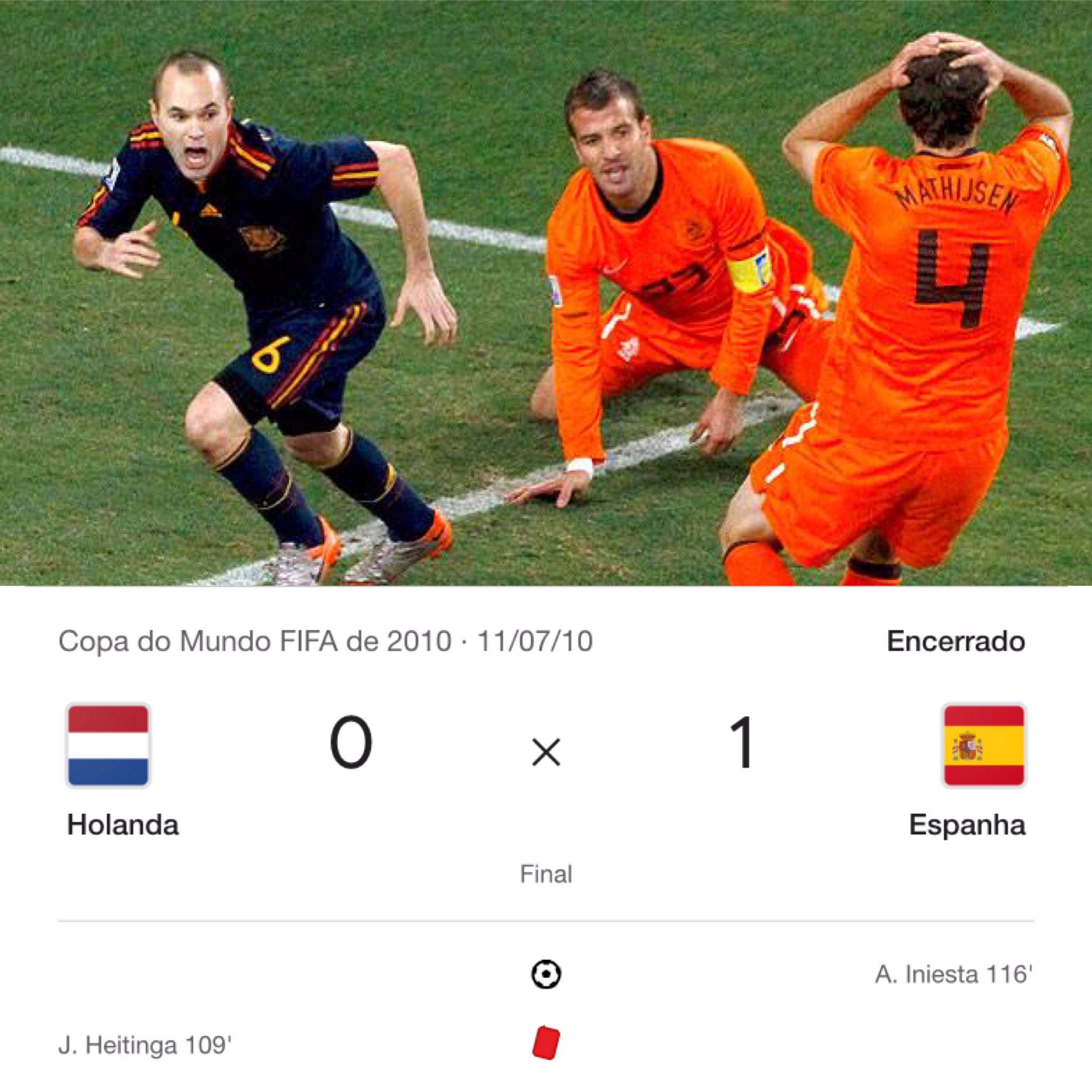 Espanha x Holanda — Final da Copa do Mundo — 2010