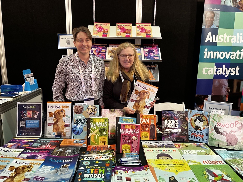 CSIRO Publishing (@csiropublishing) on Twitter photo Attending #CONASTA70?
Head on over to the CSIRO Publishing booth and have a chat with Ariel and Jennifer about Double Helix magazine, our great books for schools and libraries, and our free resources for teachers!
<a href="/aemarcy/">Ariel Marcy</a> <a href="/jdg1504/">Jennifer Griggs</a> Attending #CONASTA70?
Head on over to the CSIRO Publishing booth and have a chat with Ariel and Jennifer about Double Helix magazine, our great books for schools and libraries, and our free resources for teachers!
<a href="/aemarcy/">Ariel Marcy</a> <a href="/jdg1504/">Jennifer Griggs</a>