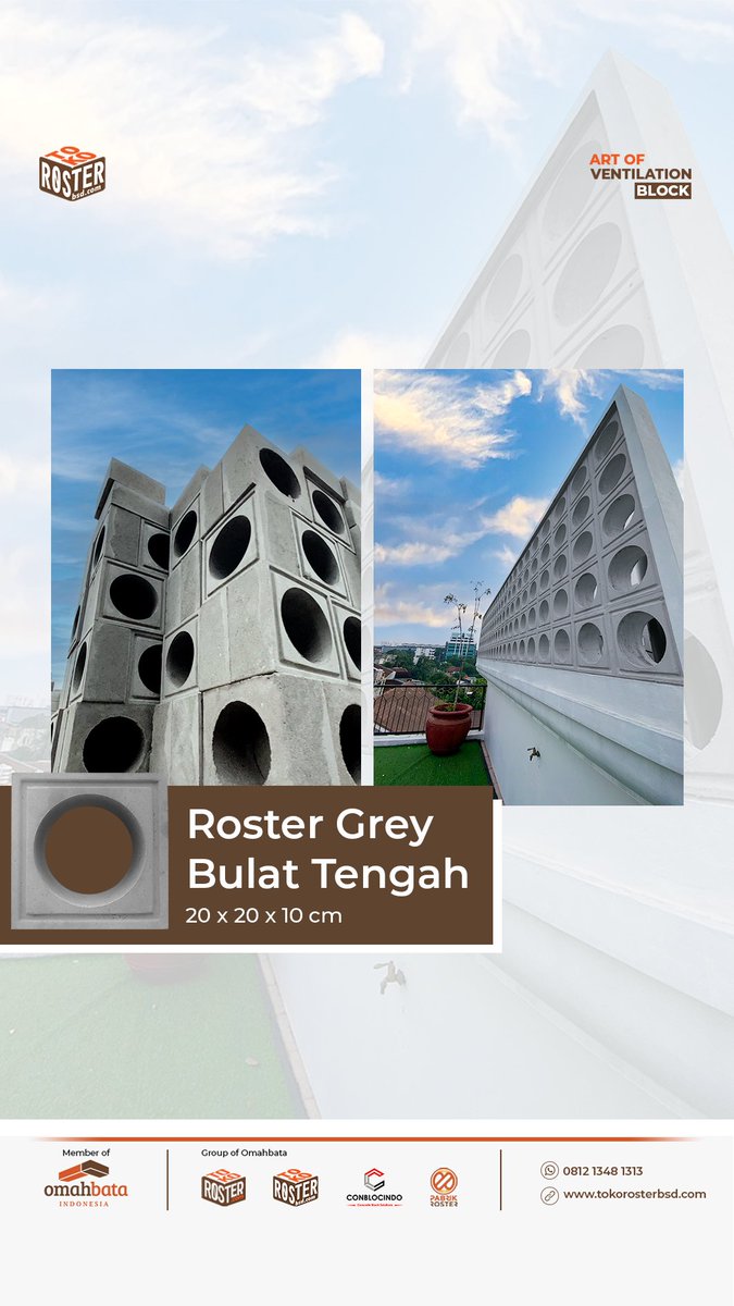 tokorosterbsd's tweet photo. Toko Roster BSD ART of Ventilation Block

Informasi produk hubungi:
📱0812 1348 1313

#TokoRosterBSD #TokoRoster #RosterBulatTengah #BulatTengah #BataTempel #RosterWhite #RosterGrey #RosterRed #Roster #BataExpose #PavingBlock #Roblock #OrnamenDinding #OrnamenTempel #Omahbata https://t.co/NkvYLLyVEZ