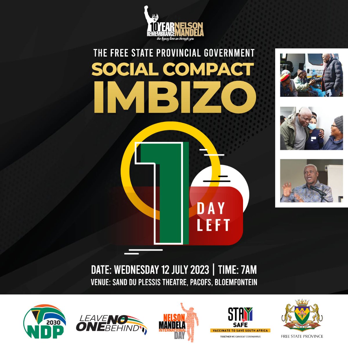 fsgov's tweet image. 1 DAY TO GO TO THE Free State Provincial Government SOCIAL COMPACT IMBIZO #LeaveNoOneBehind #makingyourfutureworkbetter