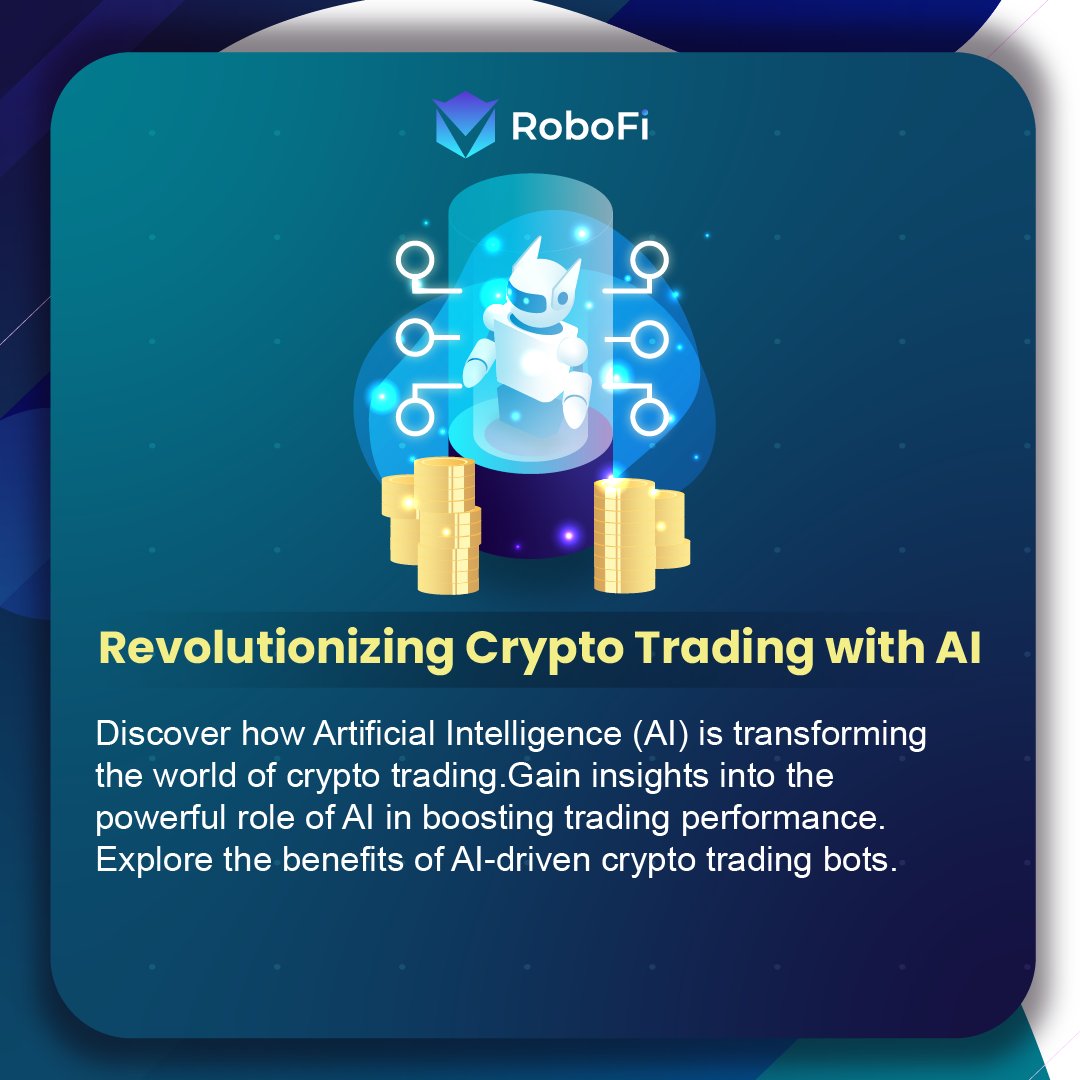 RobofiV's tweet photo. Unleash the Future of Crypto Trading with AI! 🚀💡📈 Experience a game-changing revolution as Artificial Intelligence takes over the crypto market. 

Dive into the world of smart trading algorithms and witness the power of AI in action. 🌐💰🔥 #CryptoRevolution ]#SmartInvesting https://t.co/HETERuWuhw