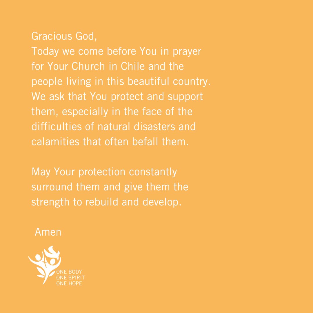 Join us as we pray with <a href="/luteranie/">Luteranie</a> (ECACP) for churches in Chile. ECACP is hosting the 2023 LWF General Assembly in Kraków, Poland and prays for a LWF member churches each week. #LWFAssembly #Chile #prayingtogether