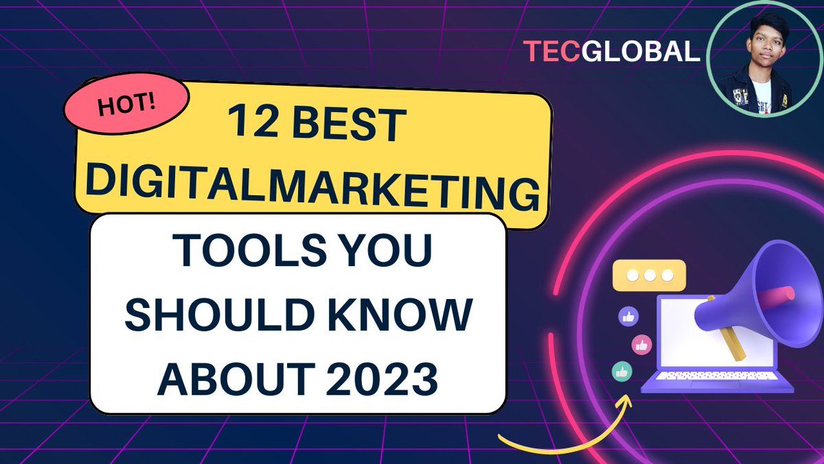 Tecglobals's tweet image. 12 Digital Marketing Tools You Should Know About in 2023
Hootsuite
Sprout Social
Buffer

#digitalmarketing #tecglobal #2023tools #digitalmarketingtools2023