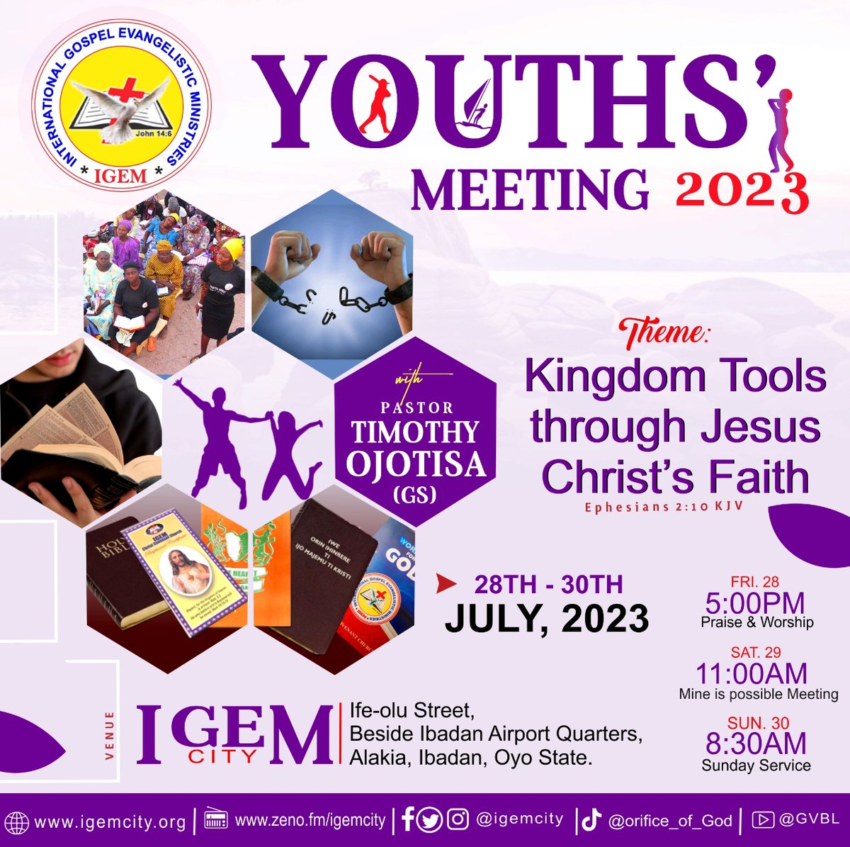 igemcity's tweet photo. God has many great things for you in this meeting. Be the guest of our God. #igem #igemcity #youths #youthmeeting #kingdomtools #christfaith https://t.co/FcraRCGTz8