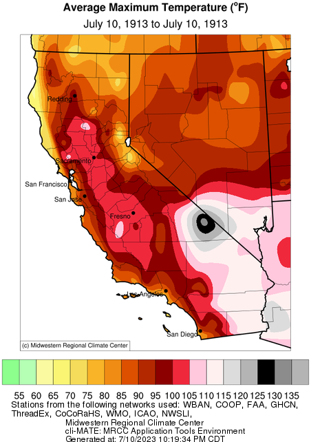 ChrisMartzWX's tweet photo. On this day in 1913, Furnace Creek Ranch in Death Valley, CA hit 134°F (56.7°C). This is not only the state record, but is also the highest recorded temperature in the U.S. and world. The data is legit, but in recent years activists have attempted to erase history. https://t.co/t8vMnaHdE0
