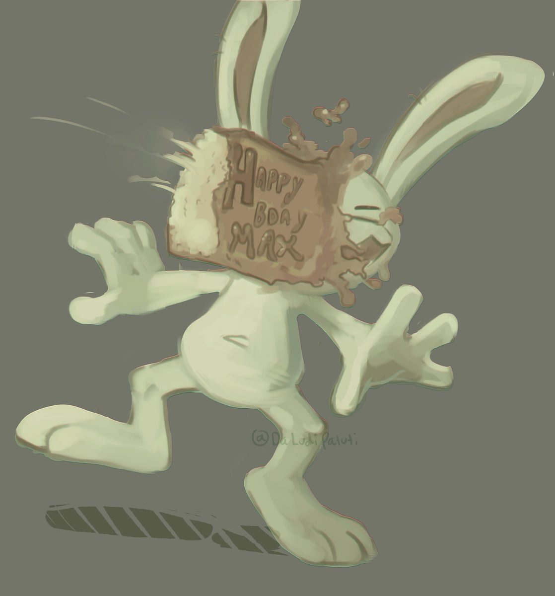 Couldn't lose the chance  to draw the birthday boy getting totally CAKED#samandmaxfanart #samandmaxfreelancepolice #samandmax #fanart #SamandMax Happy birthday Max!