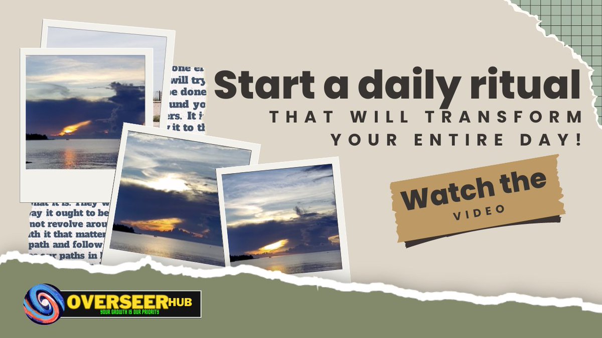 OverseerHub's tweet image. 🌅 Discover the daily ritual that will transform your entire day! 
🎥Watch the video through this link: youtube.com/shorts/422Afgm…
#TransformYourDay #DailyRituals #EmbracePossibilities #overseerhub #yourgrowthourpriority