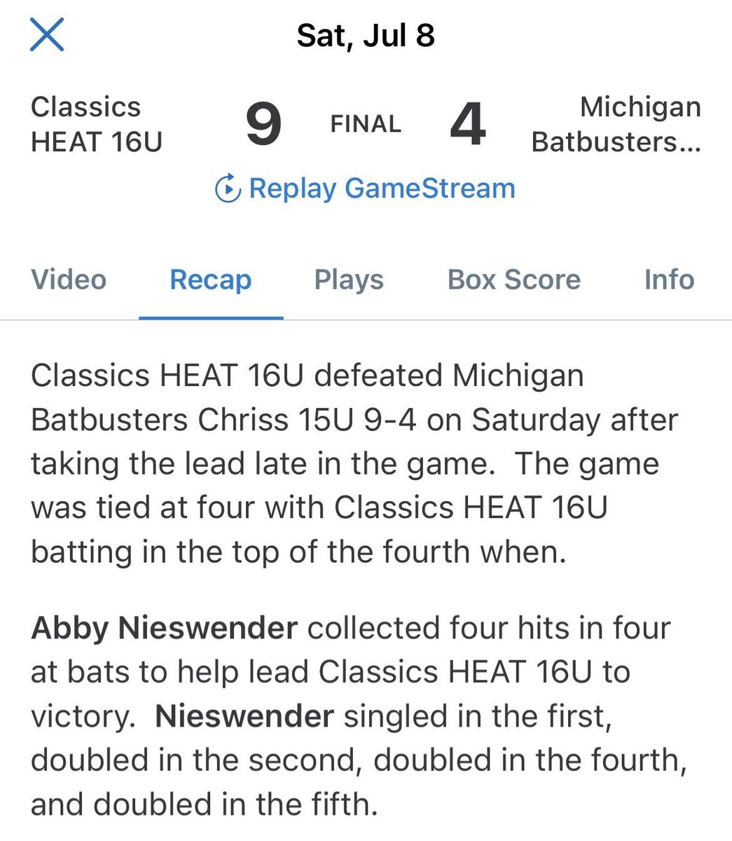 Great weekend at the FireStix Tournament! Proud of our team for working hard all weekend, finishing 8/56 teams. I had 3 singles, 5 doubles, and 3 back to back to back homeruns, batting .576! Excited for the Blue Chips tournament this weekend!
<a href="/bkoch1991/">brad koch</a> <a href="/KelseyKooistra/">Kelsey Kooistra</a> <a href="/DU_SBALL/">PANTHER SOFTBALL</a>