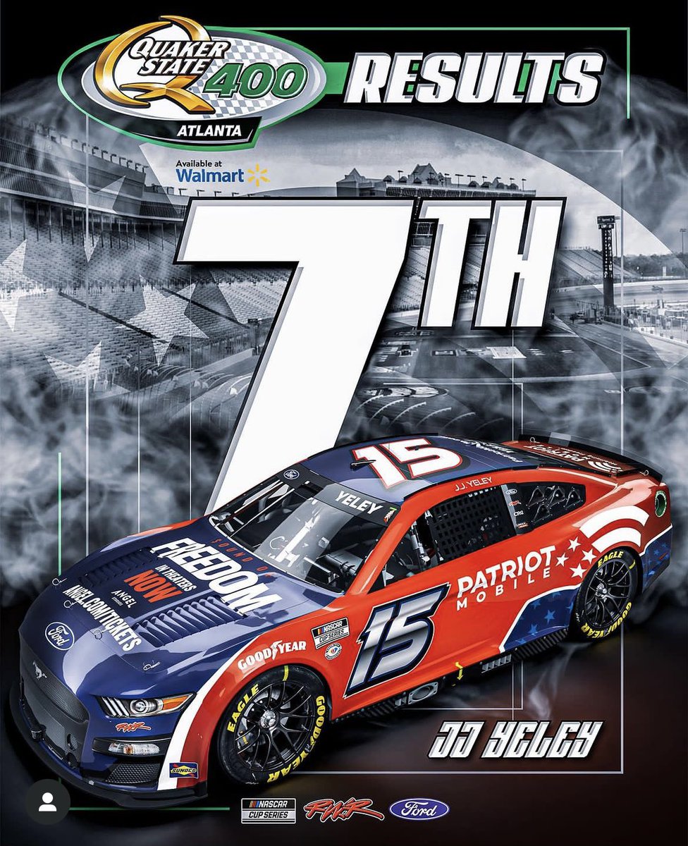 Congrats <a href="/jjyeley1/">🇺🇸JJ YELEY🇺🇸</a> on the top 10 finish yesterday! What an awesome cause to support @patriotmobileusa - everyone go see @soundoffreedommovie 🇺🇸