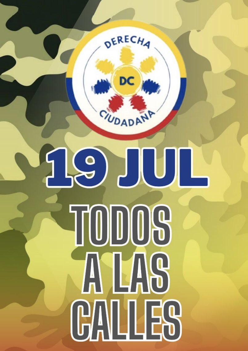 Por Colombia, por nuestros hijos y nietos, salgamos a defender la patria.